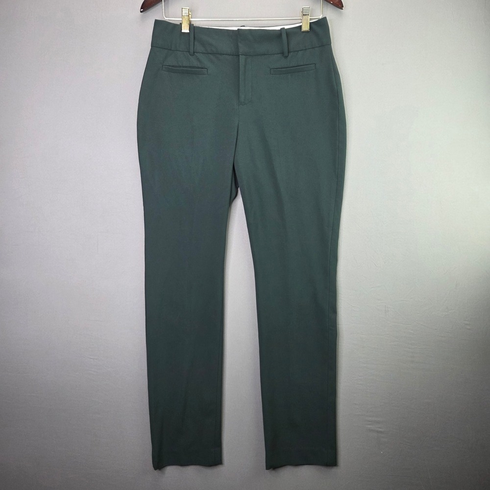 Calvin Klein Dress Pants Slim Leg Size 4 Green Stretch Trousers Career Office 29